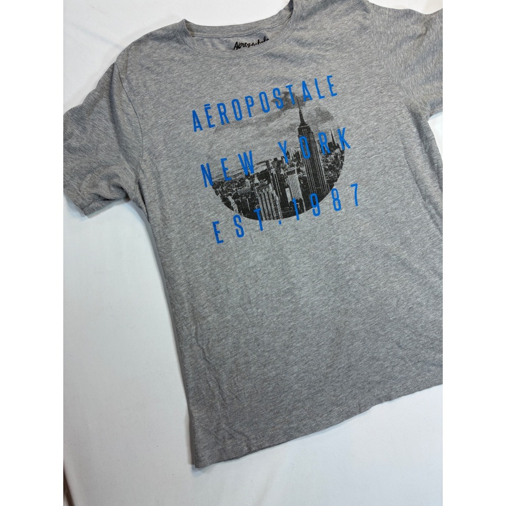 Aeropostale Mens Gray NYC Skyline Graphic T Shirt XL Cotton Blend